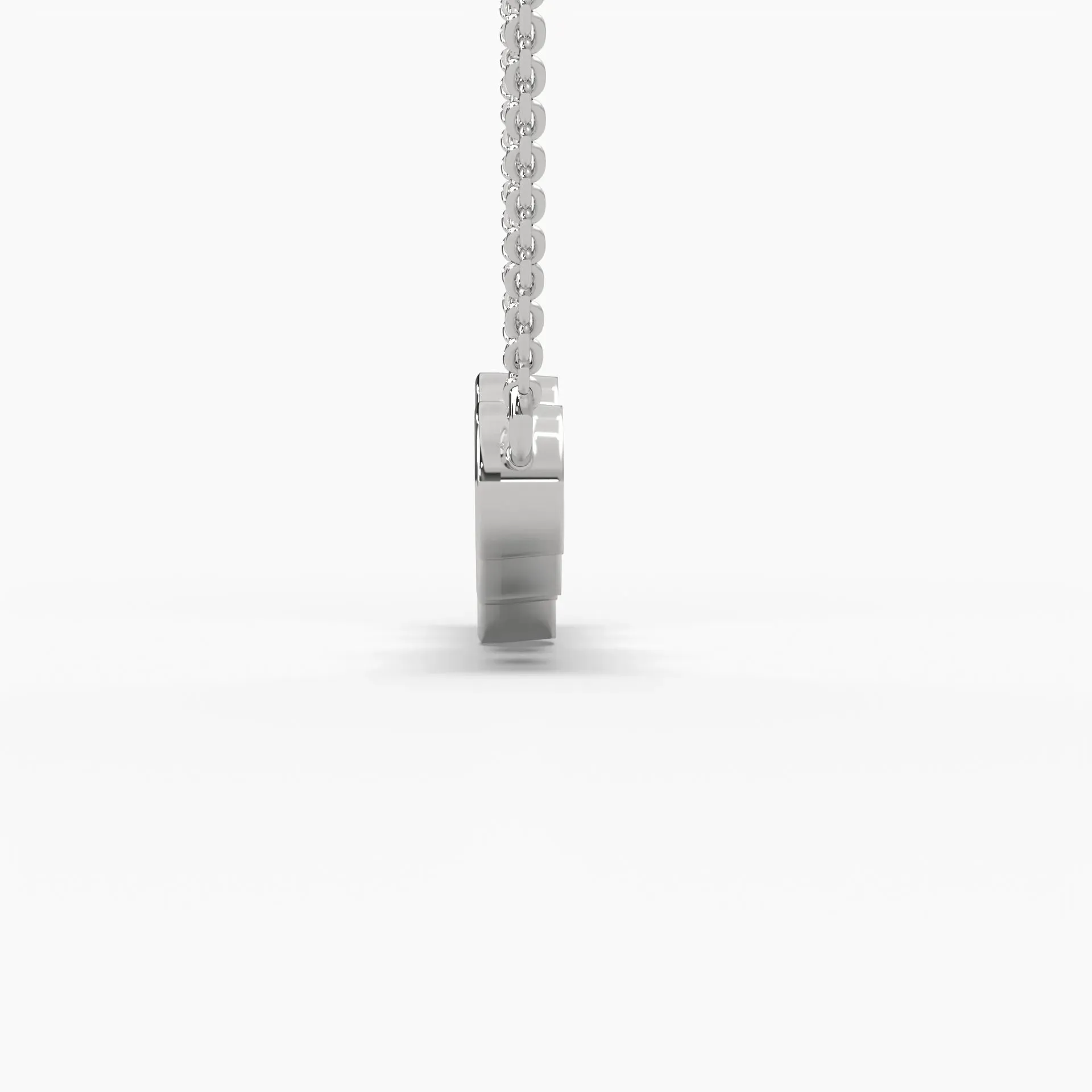 0.8ctw Round Lab Grown Diamond Bubble Bezel Pendant Necklace | 14k White Gold