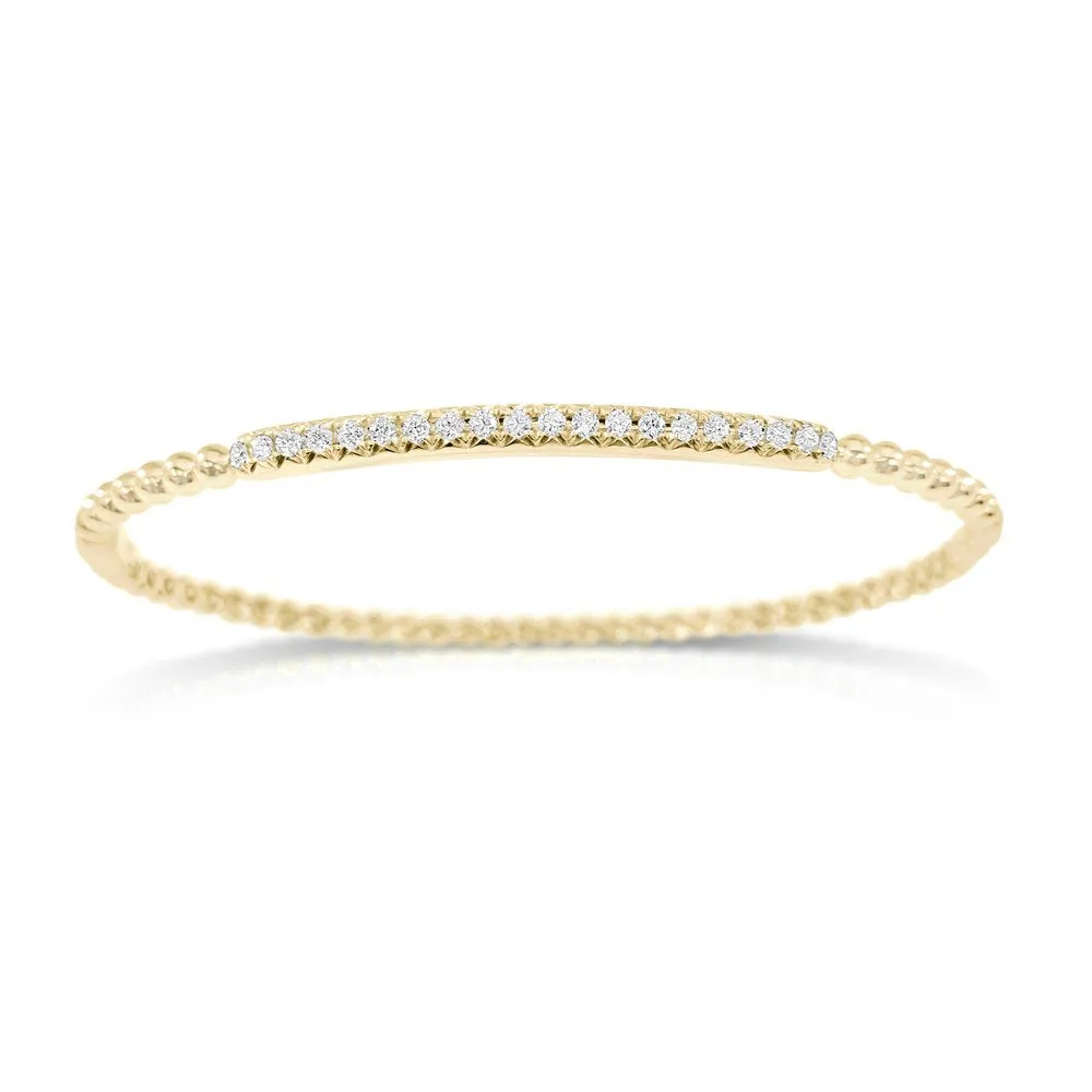 14k Gold & Diamond Bangle - 0.36ct