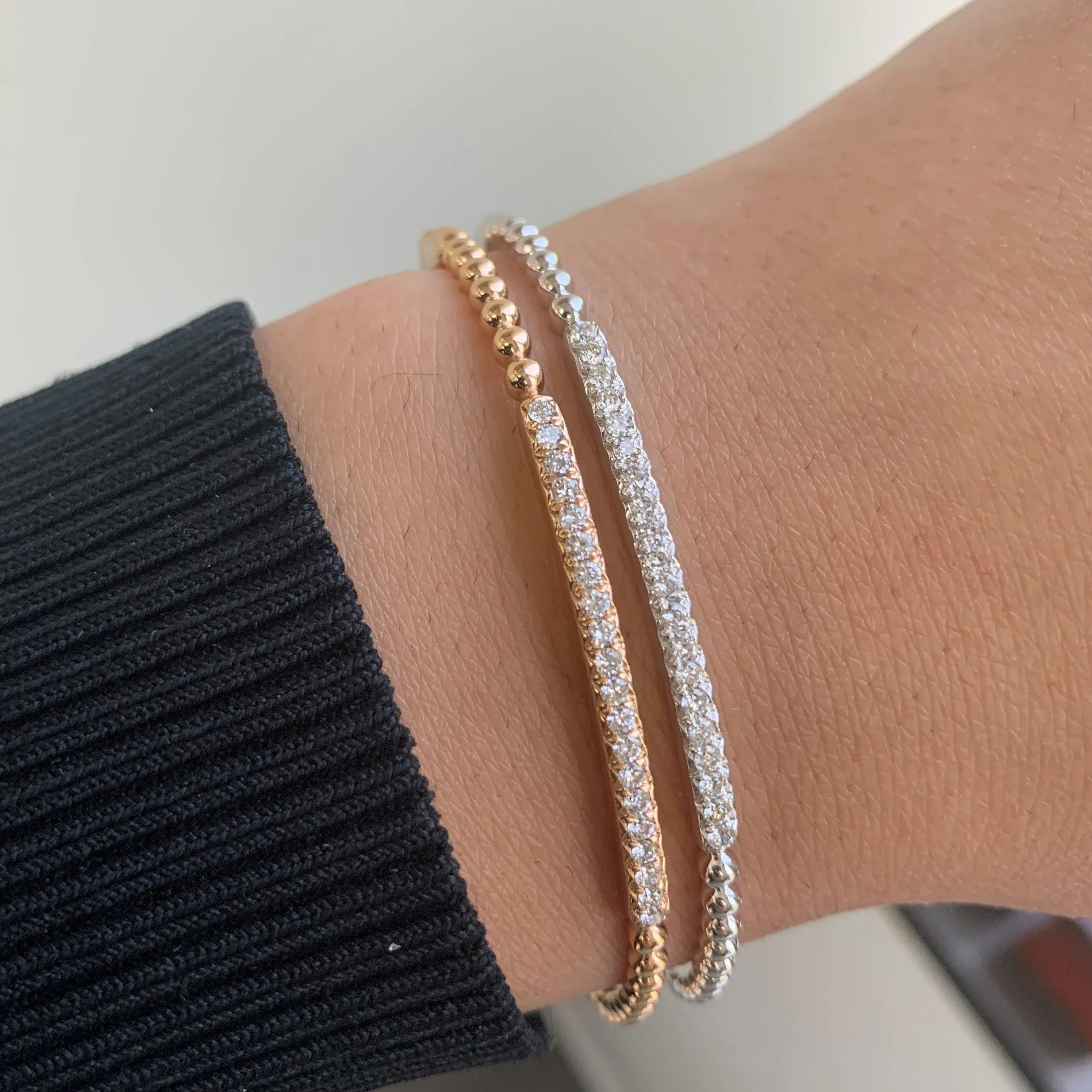 14k Gold & Diamond Bangle - 0.36ct