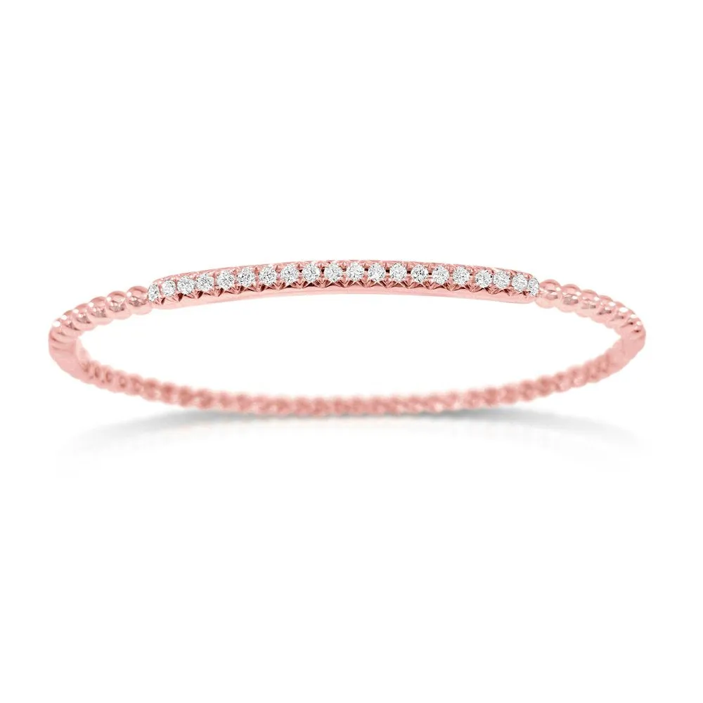 14k Gold & Diamond Bangle - 0.36ct