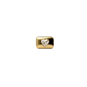 14k Heart Skinny Pillow Charm(yellow)