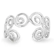 14k White Gold Swirl Toe Ring