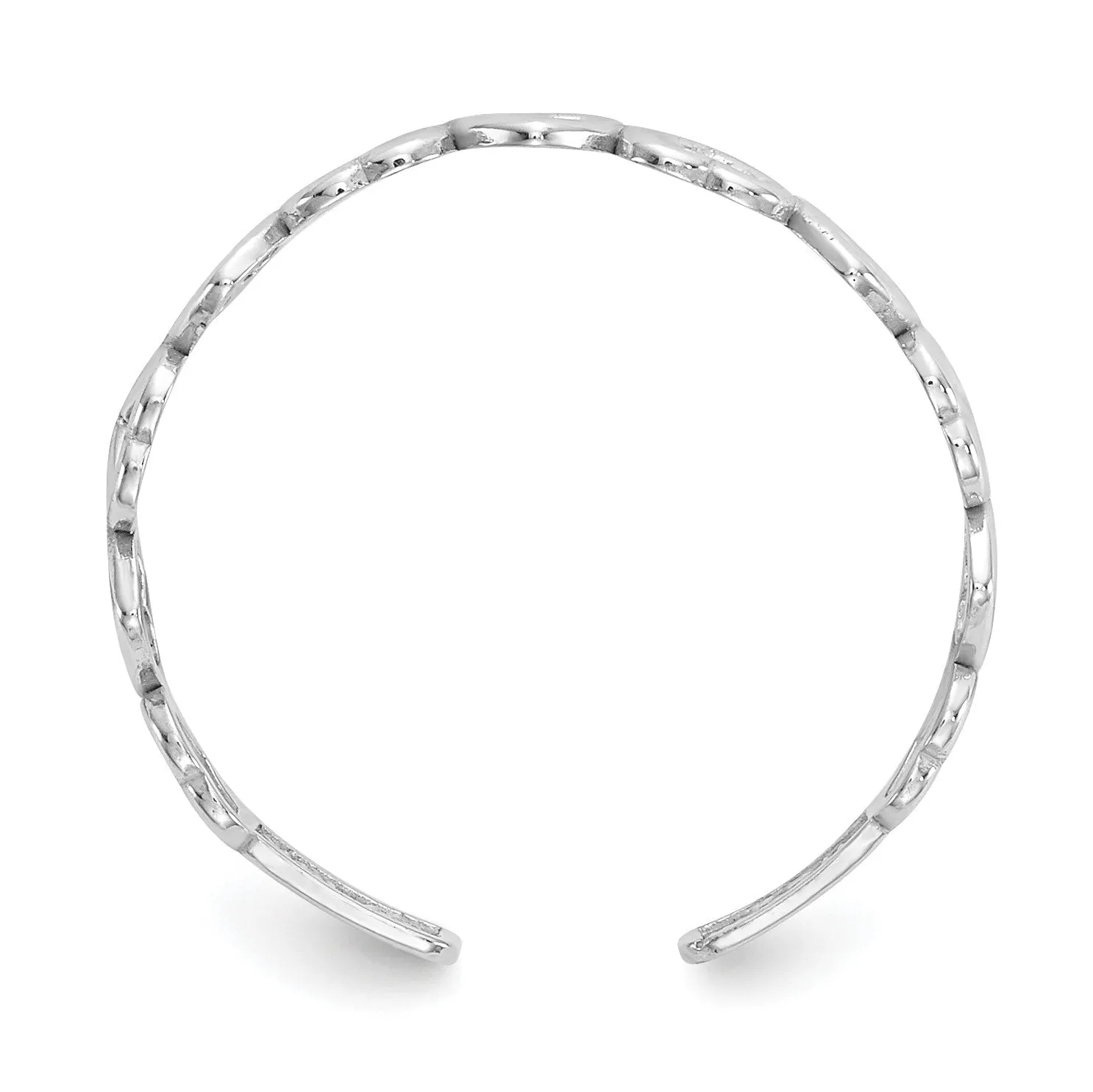 14KT White Gold 3MM Heart Toe Ring