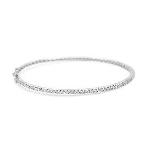 18ct Brilliant Cut Diamond Set Hinged Bangle
