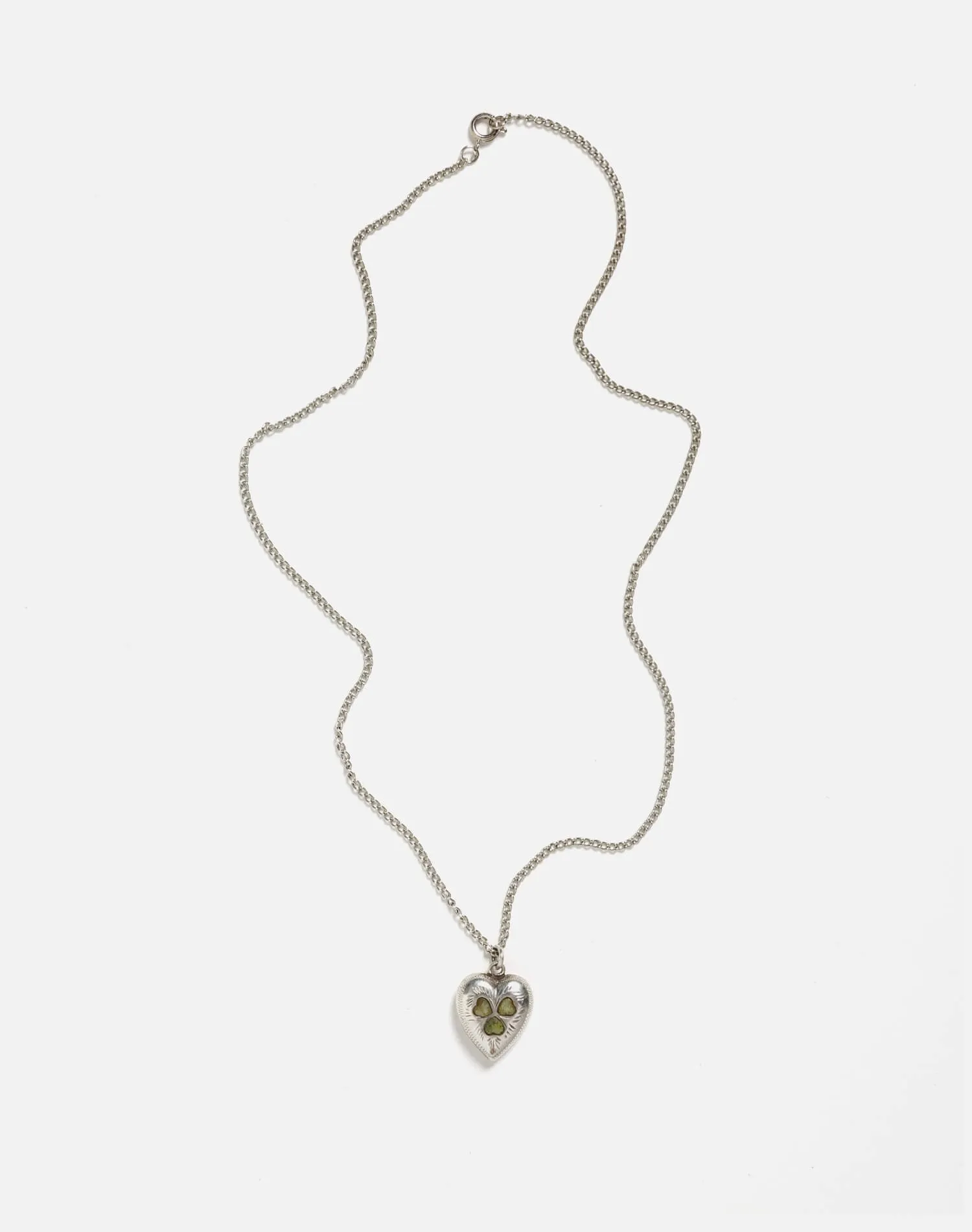 1900s Sterling Shamrock Necklace -#23