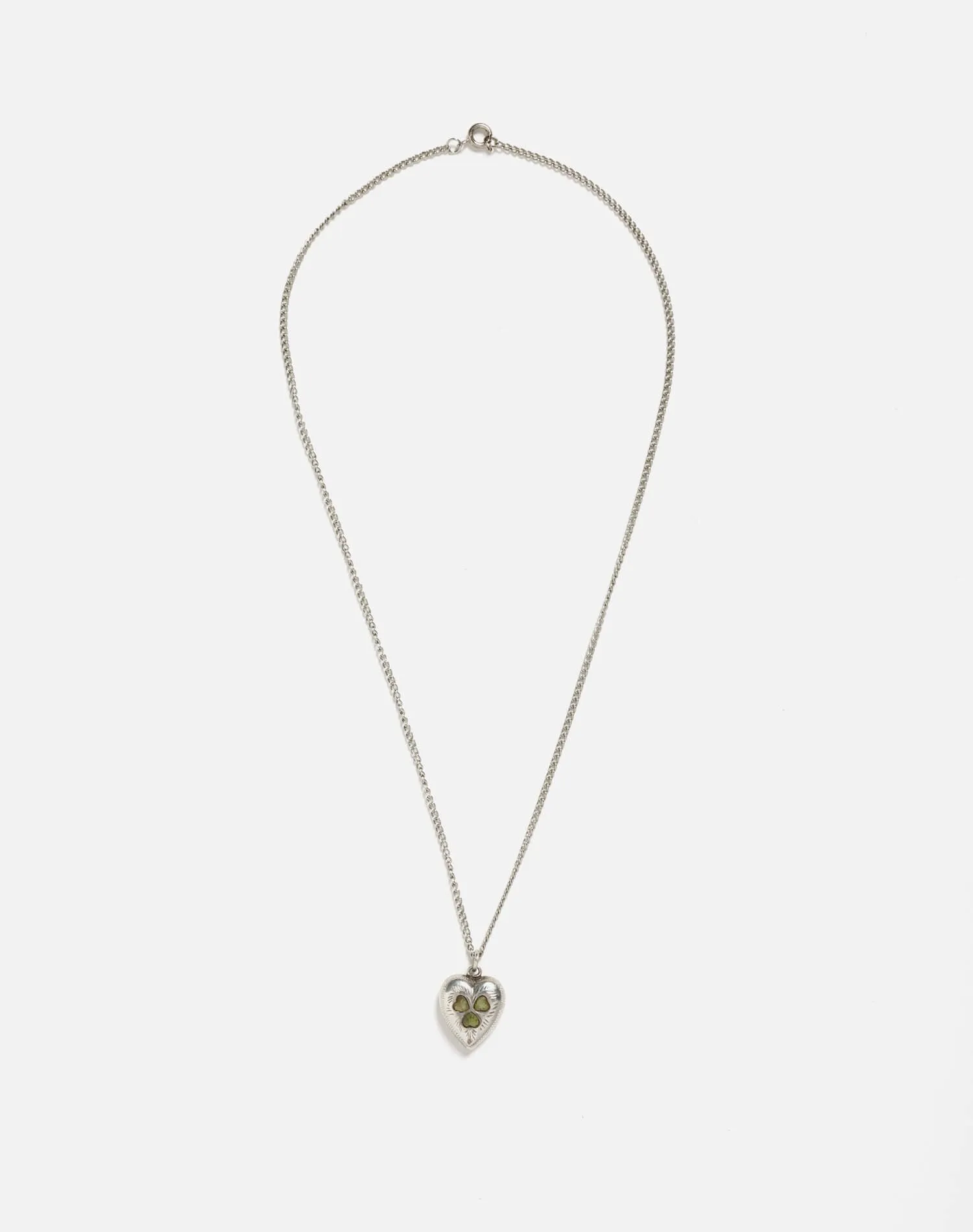 1900s Sterling Shamrock Necklace -#23