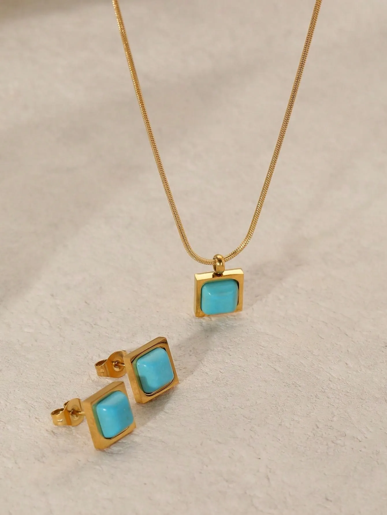 1set Vintage Turquoise Necklace & Earrings Set Jewelry Set Jewelry Gift for