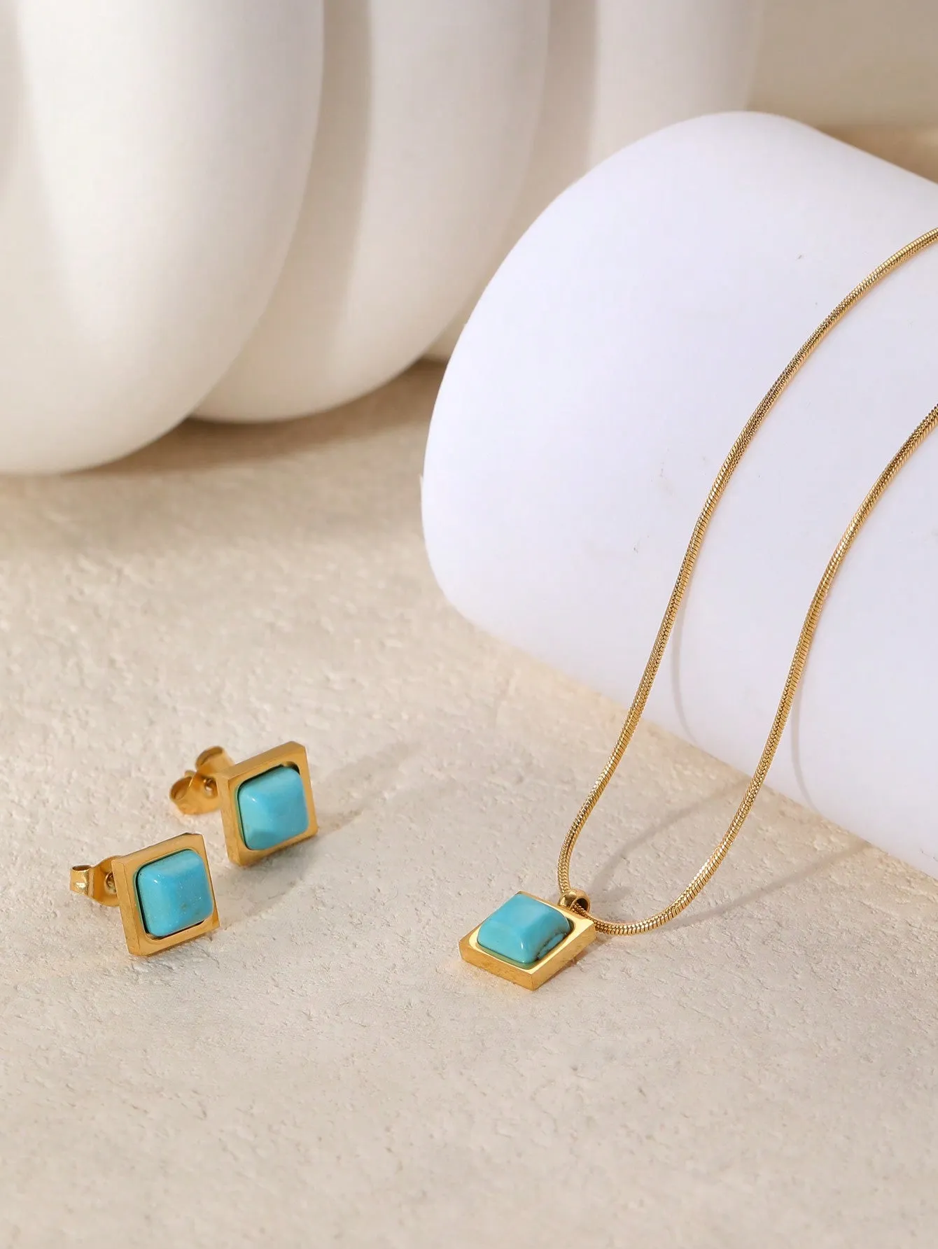 1set Vintage Turquoise Necklace & Earrings Set Jewelry Set Jewelry Gift for
