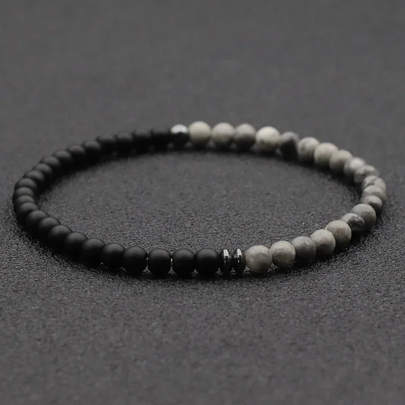2024 4mm Beaded Bracelet Men Women Natural Agates Lava Stone Braclet Couple Brazalete Valentine's Braslet Beach Jewelry Pulseira