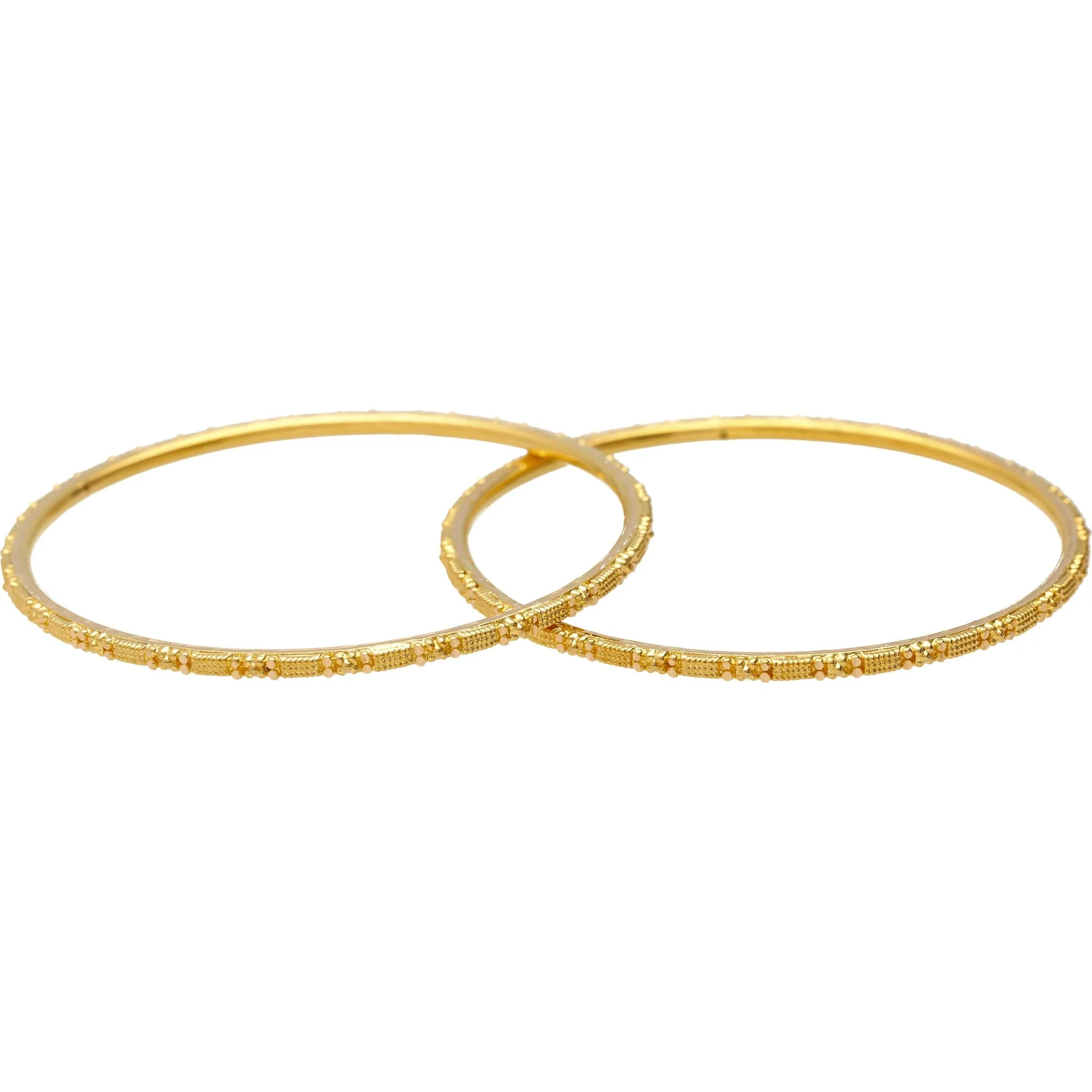 22K Gold Thin Indian Bangle Set of 2