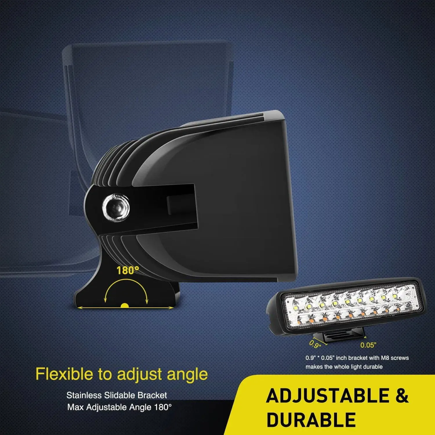 6 Inch 54W 4800LM Amber White Flood Led Work Lights (Pair)
