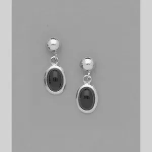 6x4 Genuine Black Onyx on Post Dangles