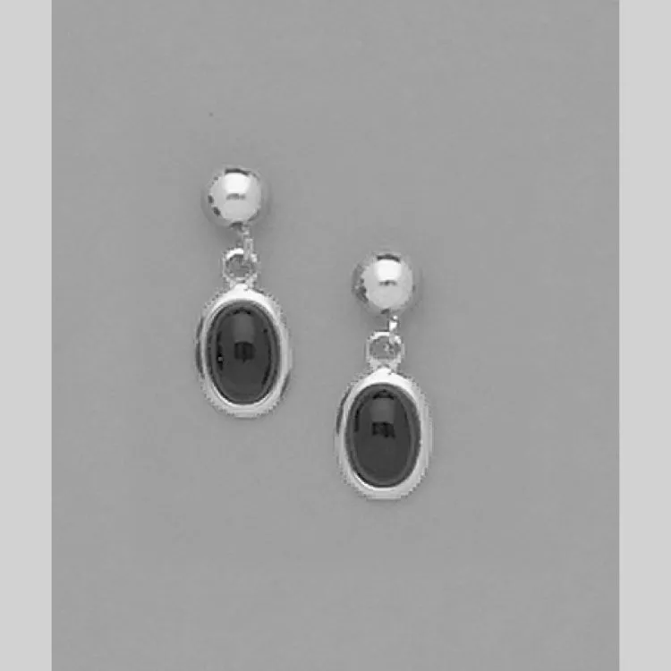 6x4 Genuine Black Onyx on Post Dangles