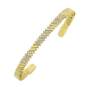 89 Facet 14Kt Yellow Gold Diamond 1/2Ctw Bangle