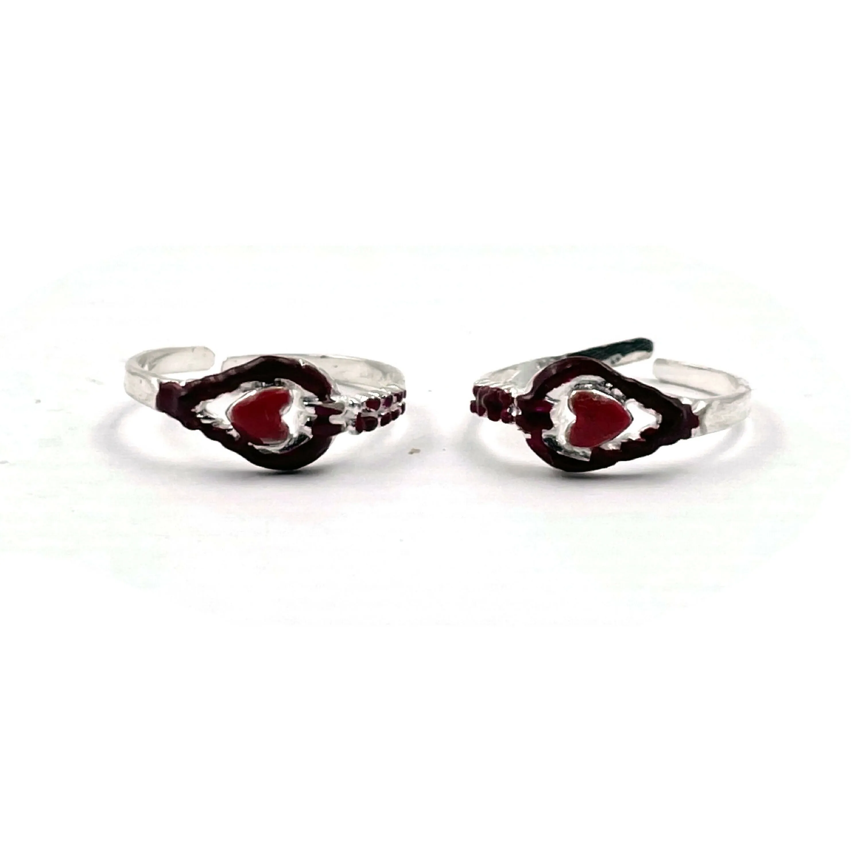 925 Sterling Silver Enamel Toe-rings - Design #11
