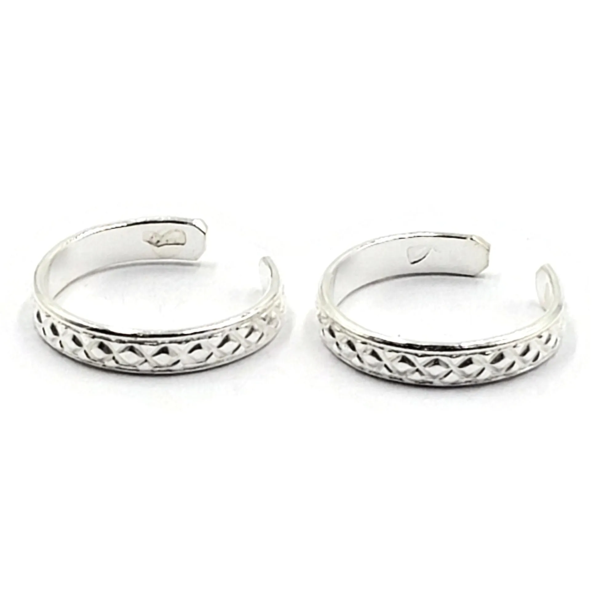 925 Sterling Silver Multicolor Toe-rings - Design #15