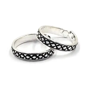 925 Sterling Silver Multicolor Toe-rings - Design #15