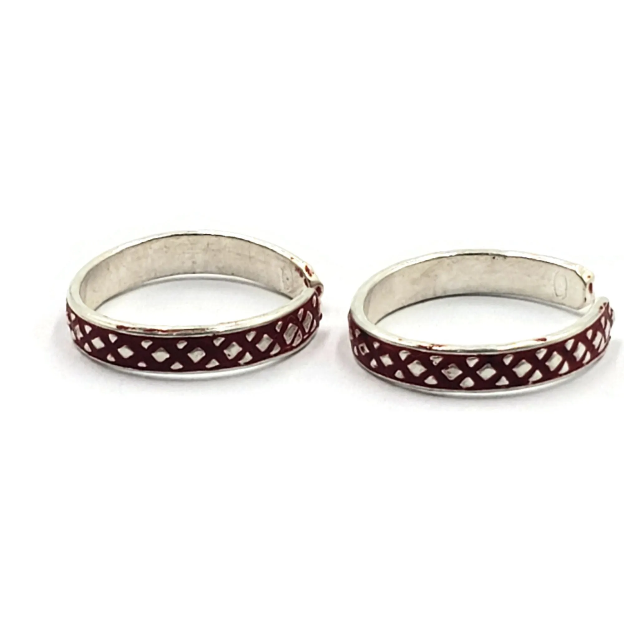 925 Sterling Silver Multicolor Toe-rings - Design #15