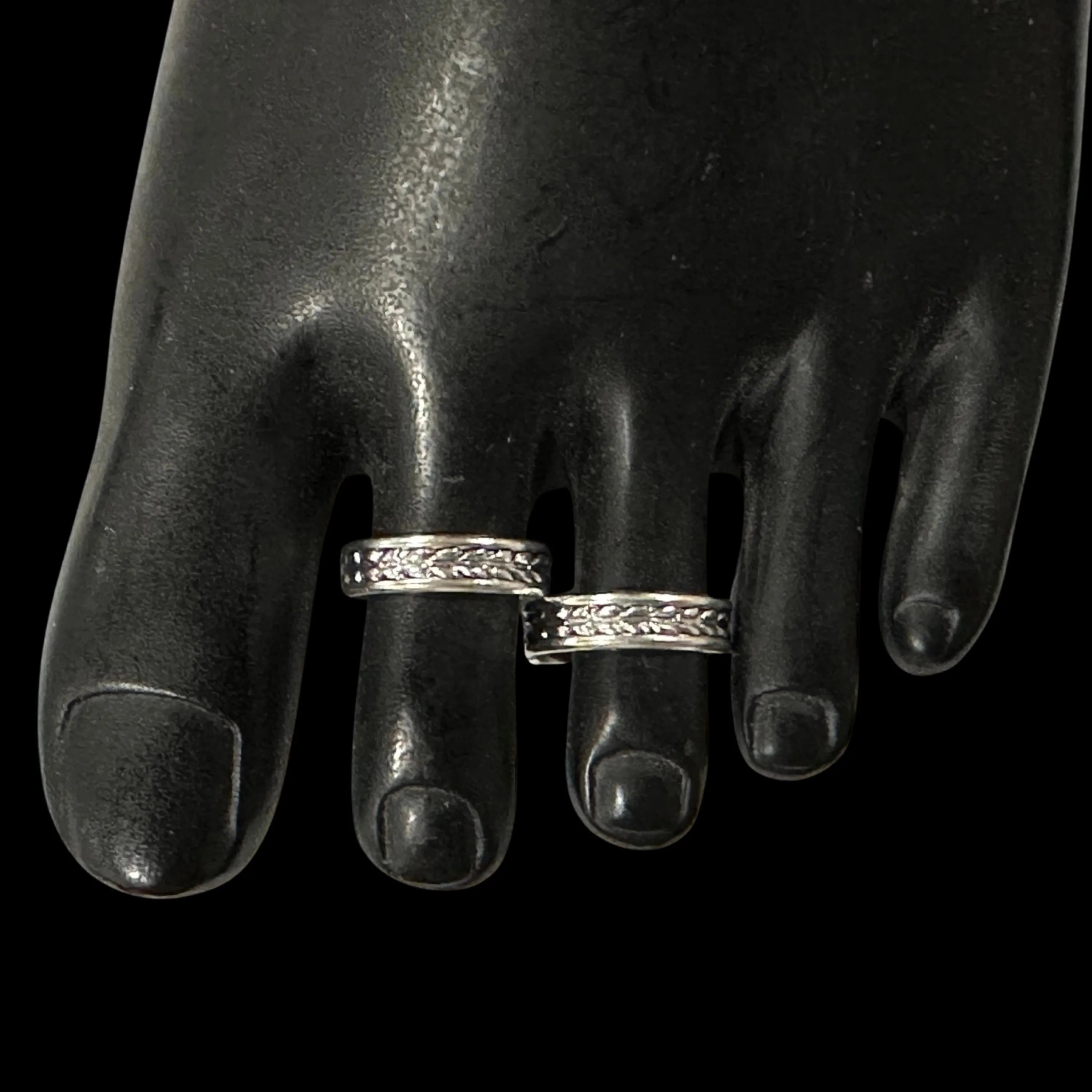 925 Sterling Silver Oxidized Toe-rings - Design #08