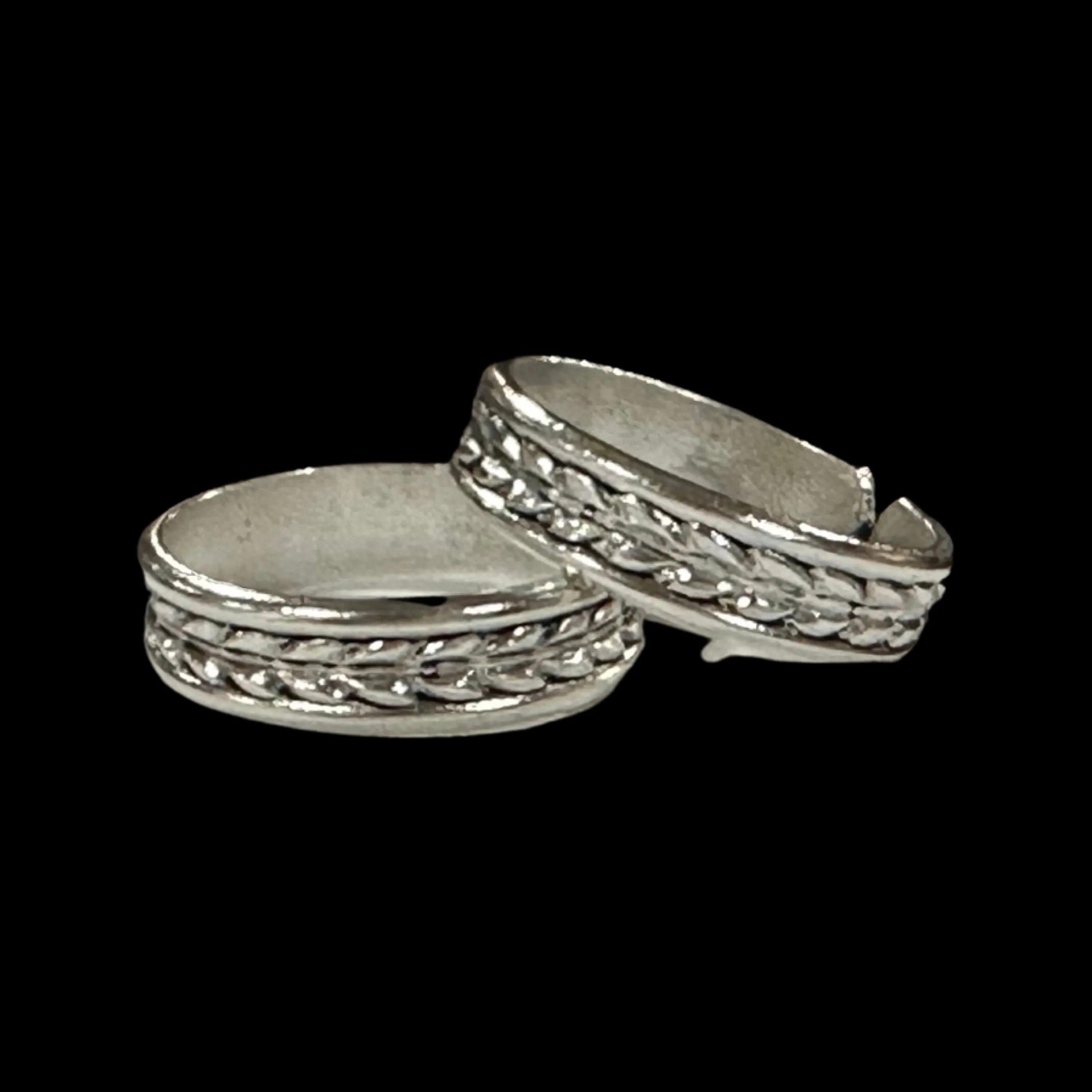 925 Sterling Silver Oxidized Toe-rings - Design #08