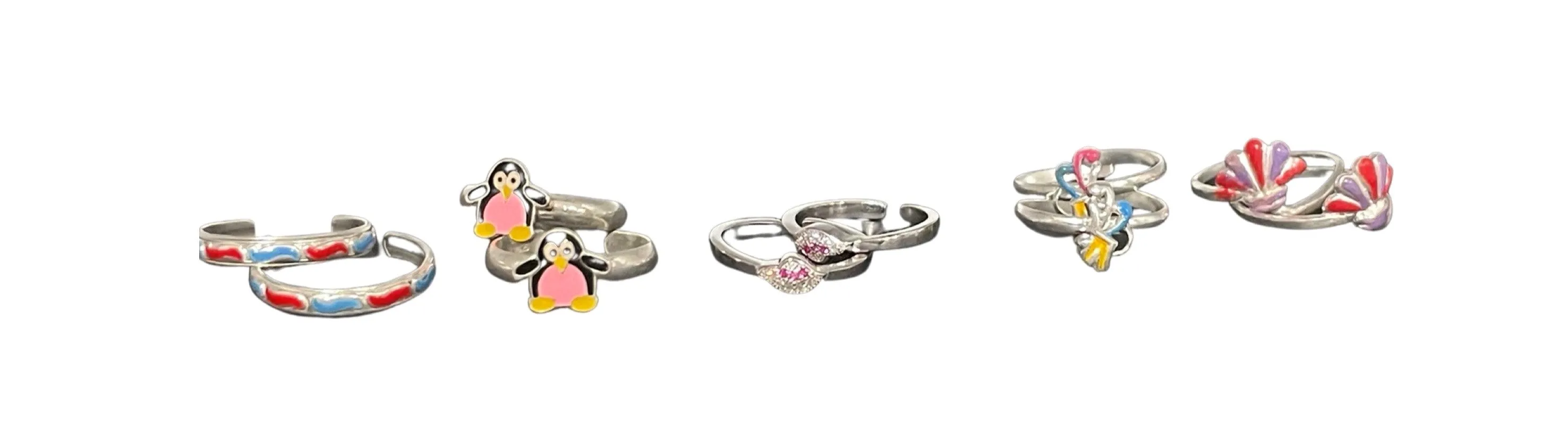 925 Sterling Silver Toe-rings (Pack of 5 Pairs)- Set #10