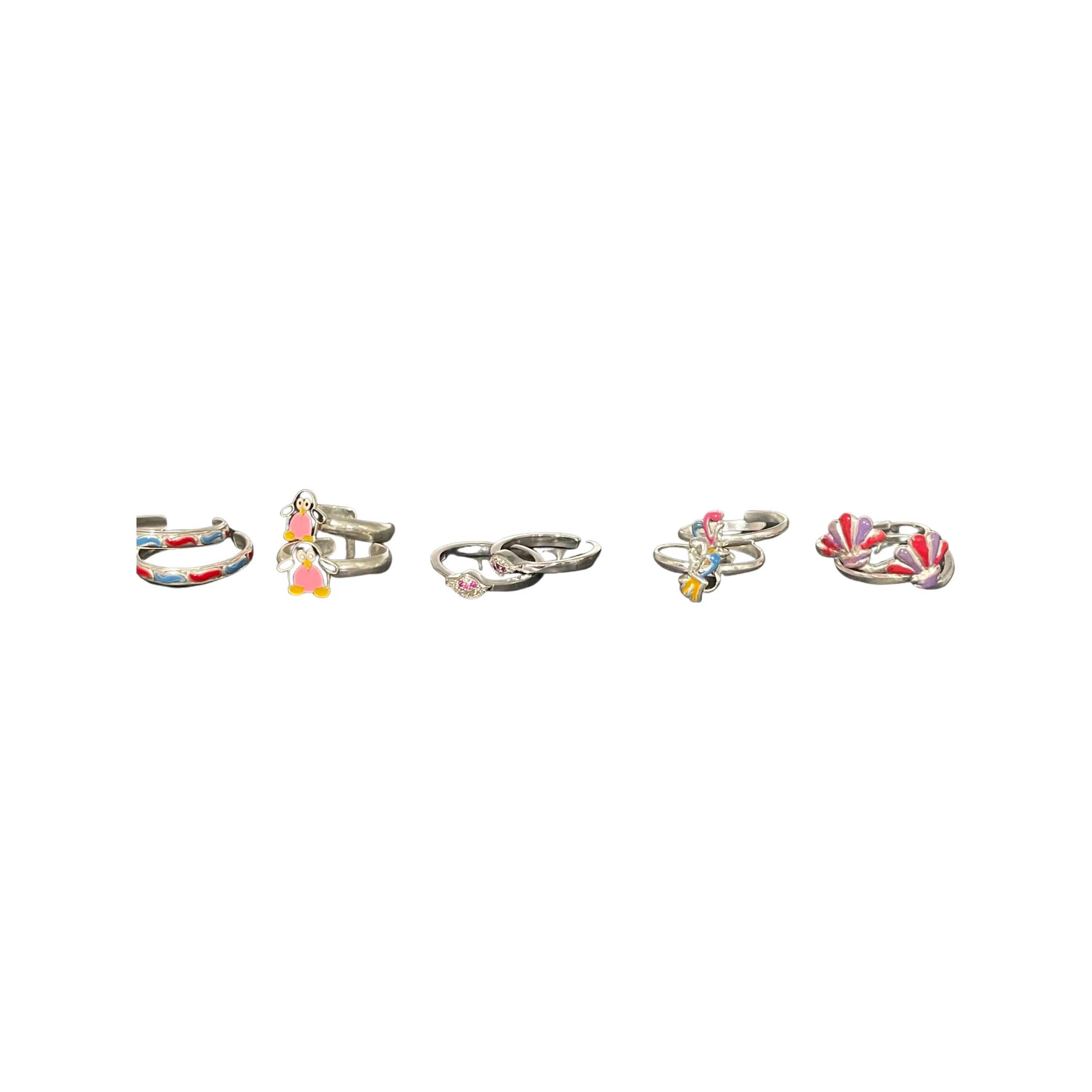925 Sterling Silver Toe-rings (Pack of 5 Pairs)- Set #10