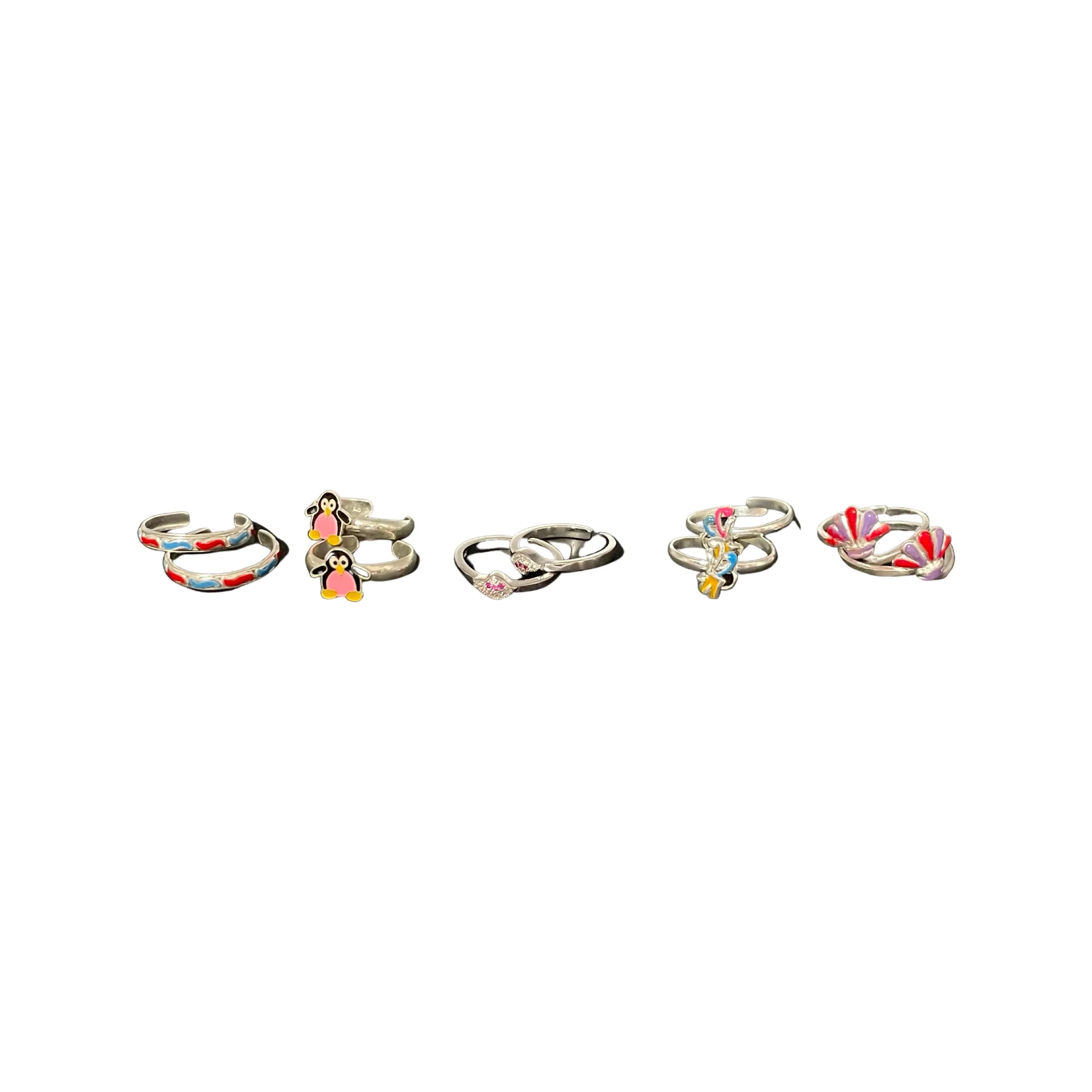 925 Sterling Silver Toe-rings (Pack of 5 Pairs)- Set #10