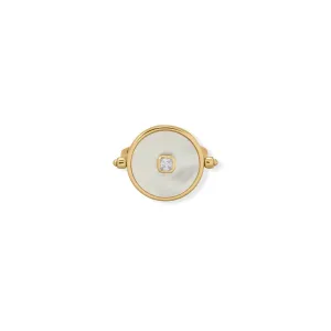 A Day to Night Delight! Mother of Pearl and Black Onyx Reversible Ring