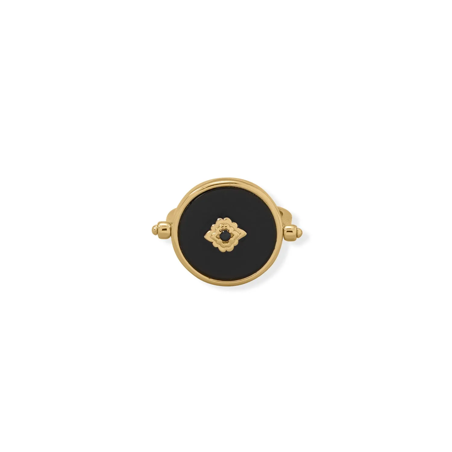 A Day to Night Delight! Mother of Pearl and Black Onyx Reversible Ring
