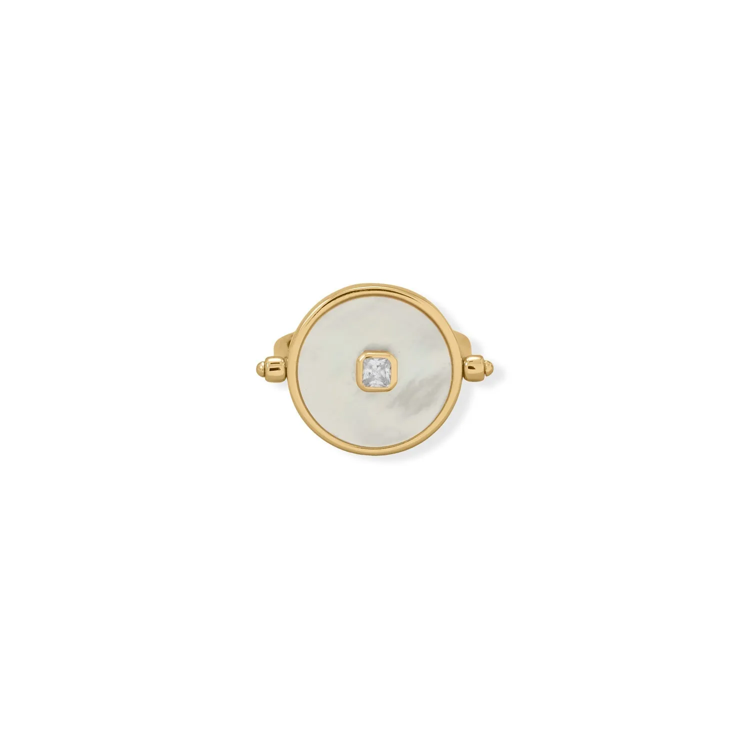 A Day to Night Delight! Mother of Pearl and Black Onyx Reversible Ring