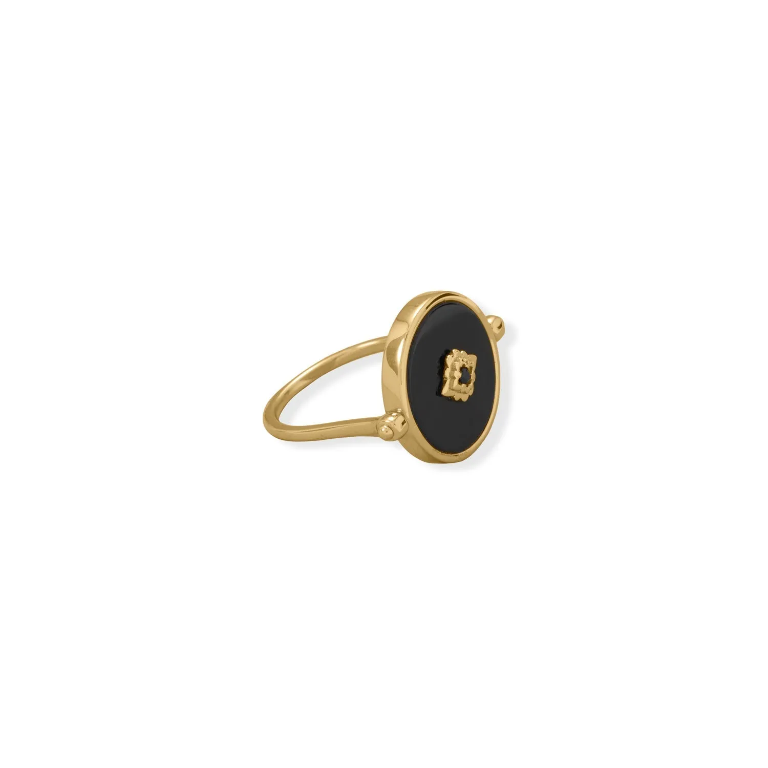 A Day to Night Delight! Mother of Pearl and Black Onyx Reversible Ring