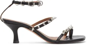 Abra Black Spike Heeled Sandals