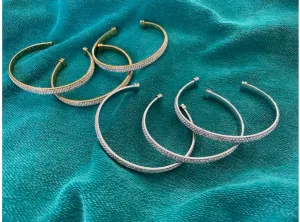 Accessories- Open Bangle, Gold Plated, Rhodium Plated