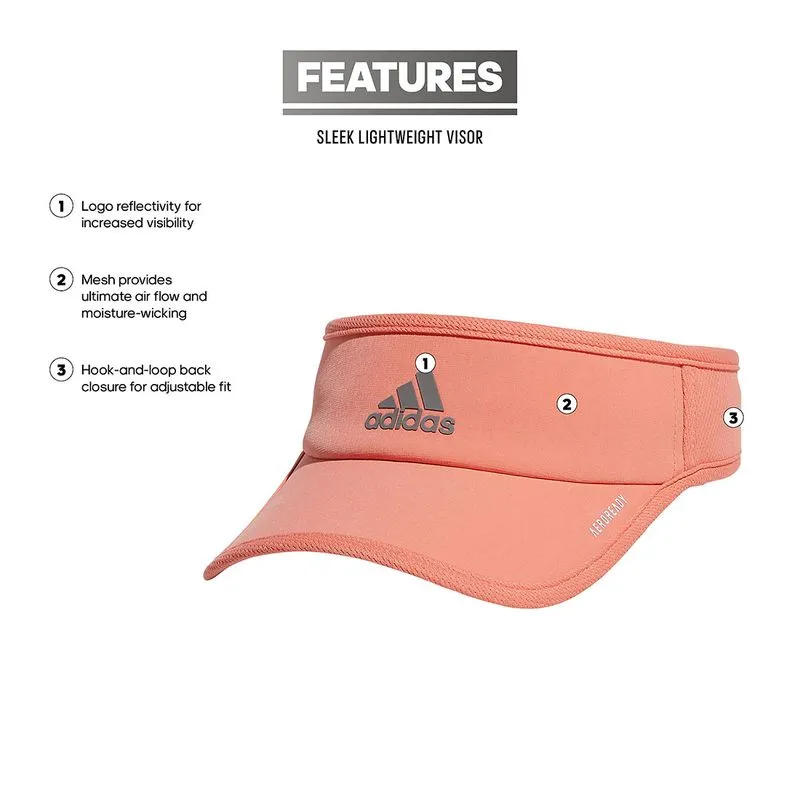 Adidas Superlite 2 Women's Tennis Visor Coral Fusion Pink Silver