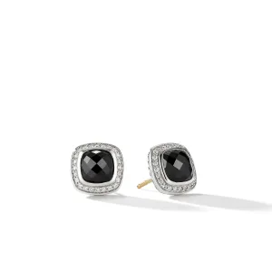 Albion® Stud Earrings in Sterling Silver with Black Onyx and Diamonds\, 7mm