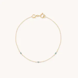 Alexandrite Charm Bracelet in Solid Gold
