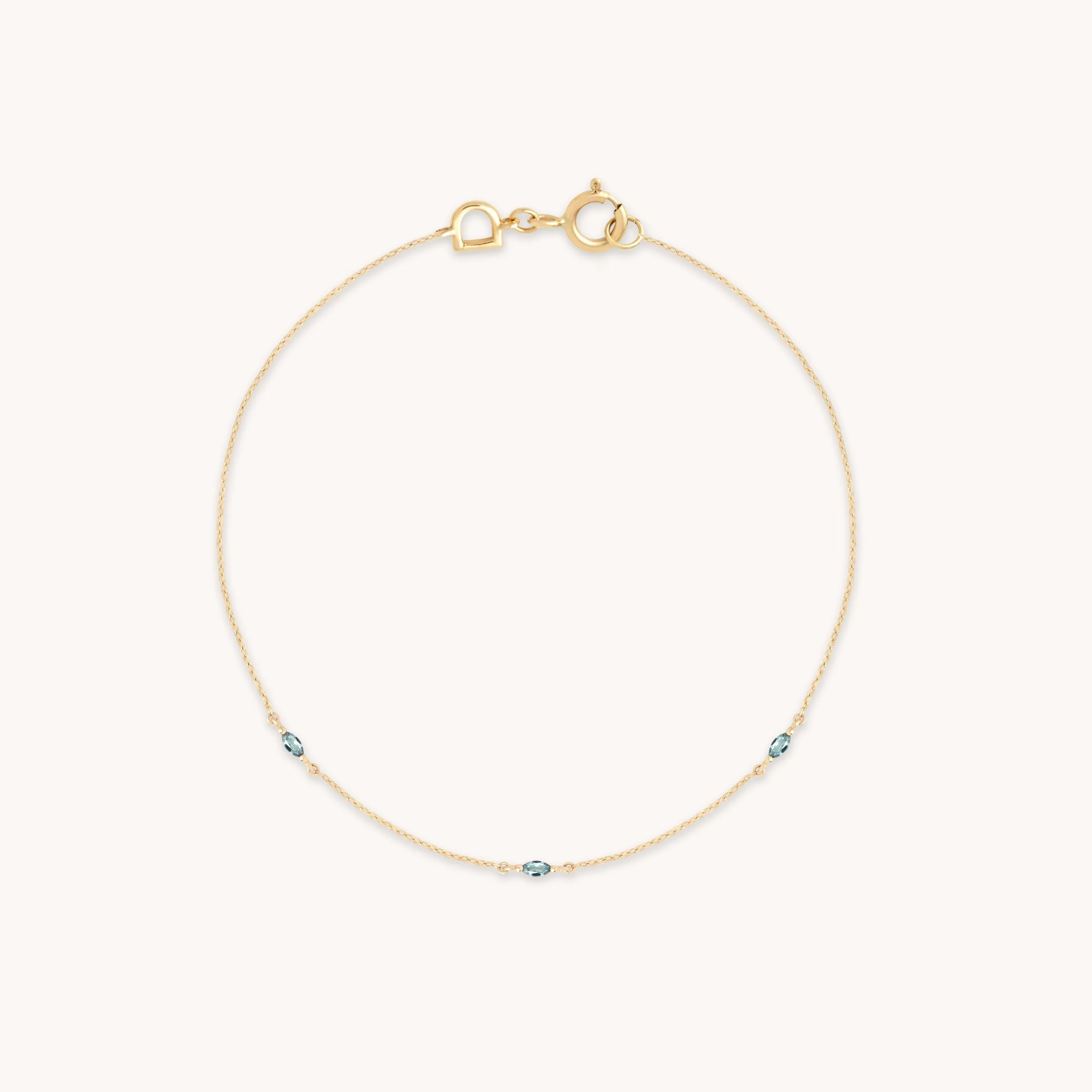 Alexandrite Charm Bracelet in Solid Gold