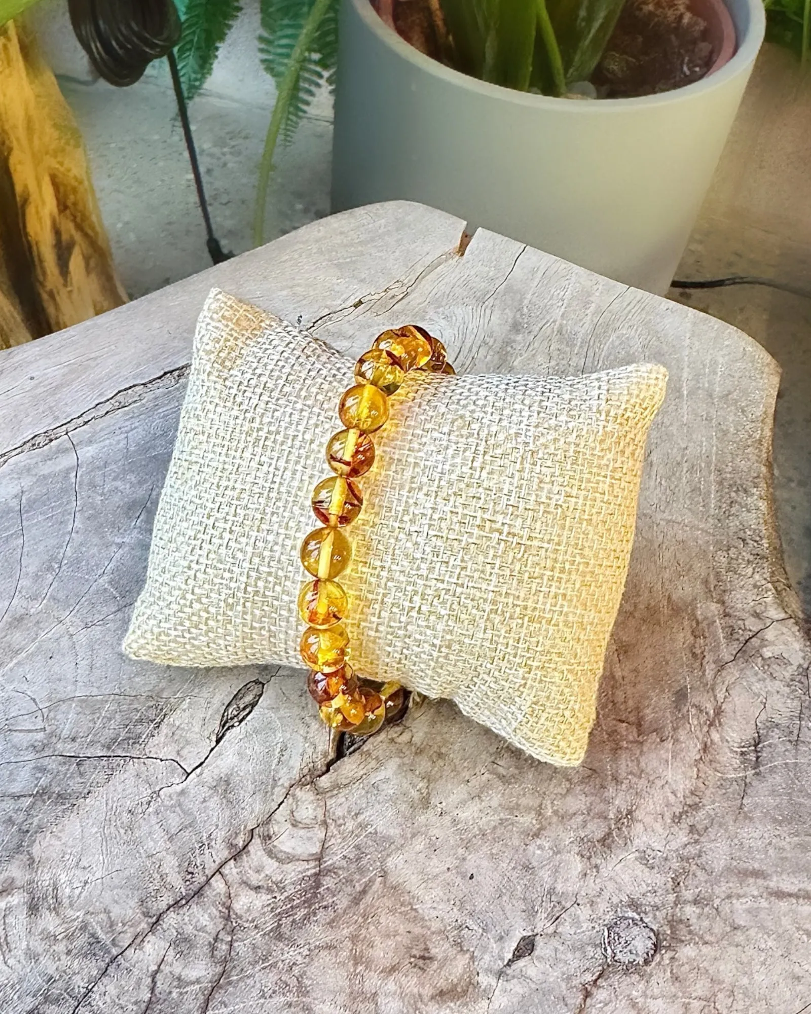 Amber Beaded Bracelet