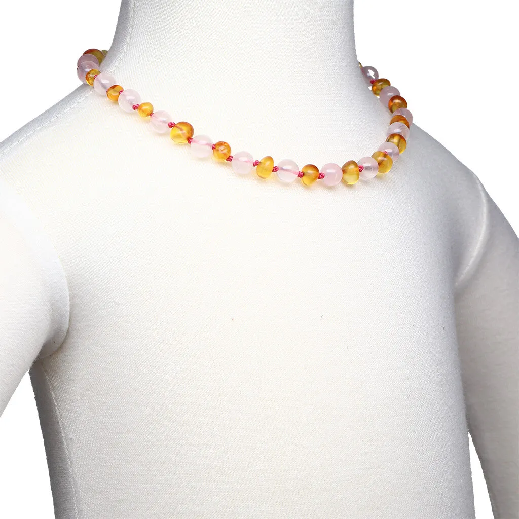 Amber Necklace Honey/Quartz