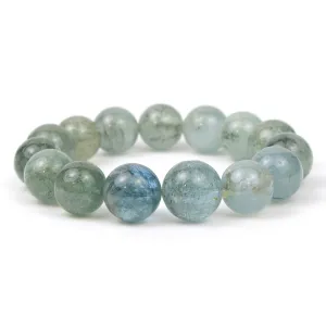 Aquamarine 14mm Stretch Bracelet on Elastic Cord
