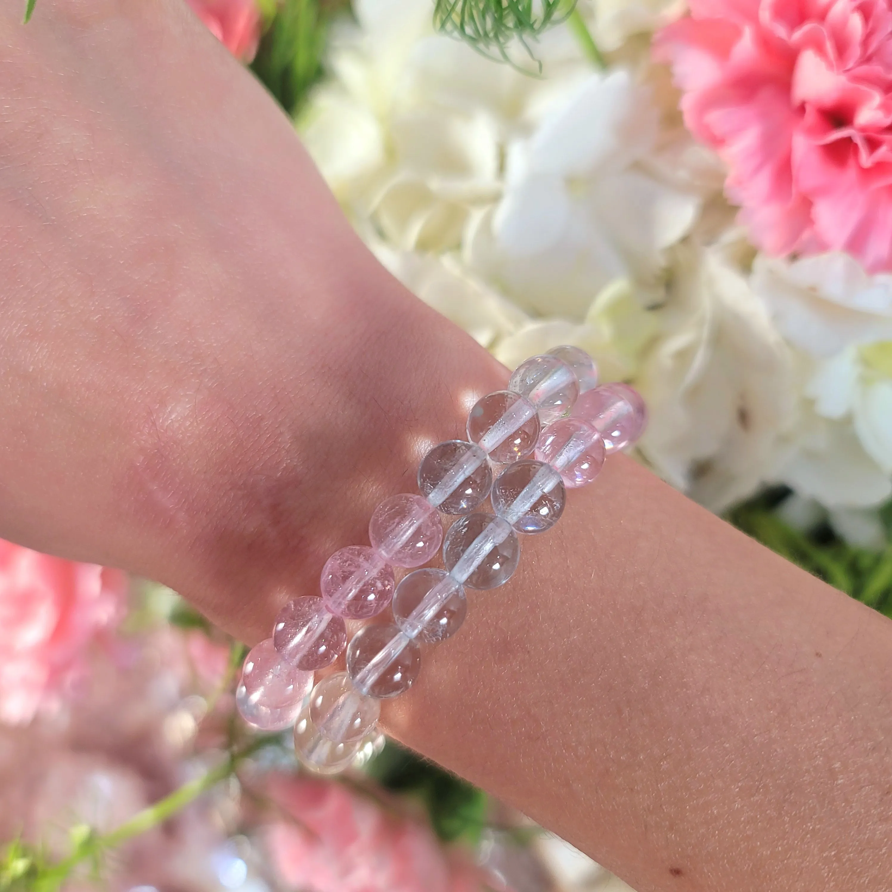 Aquamarine, Morganite & Heliodor Beryl Mix Bracelet (Gem Grade) for Peaceful Communication and Love