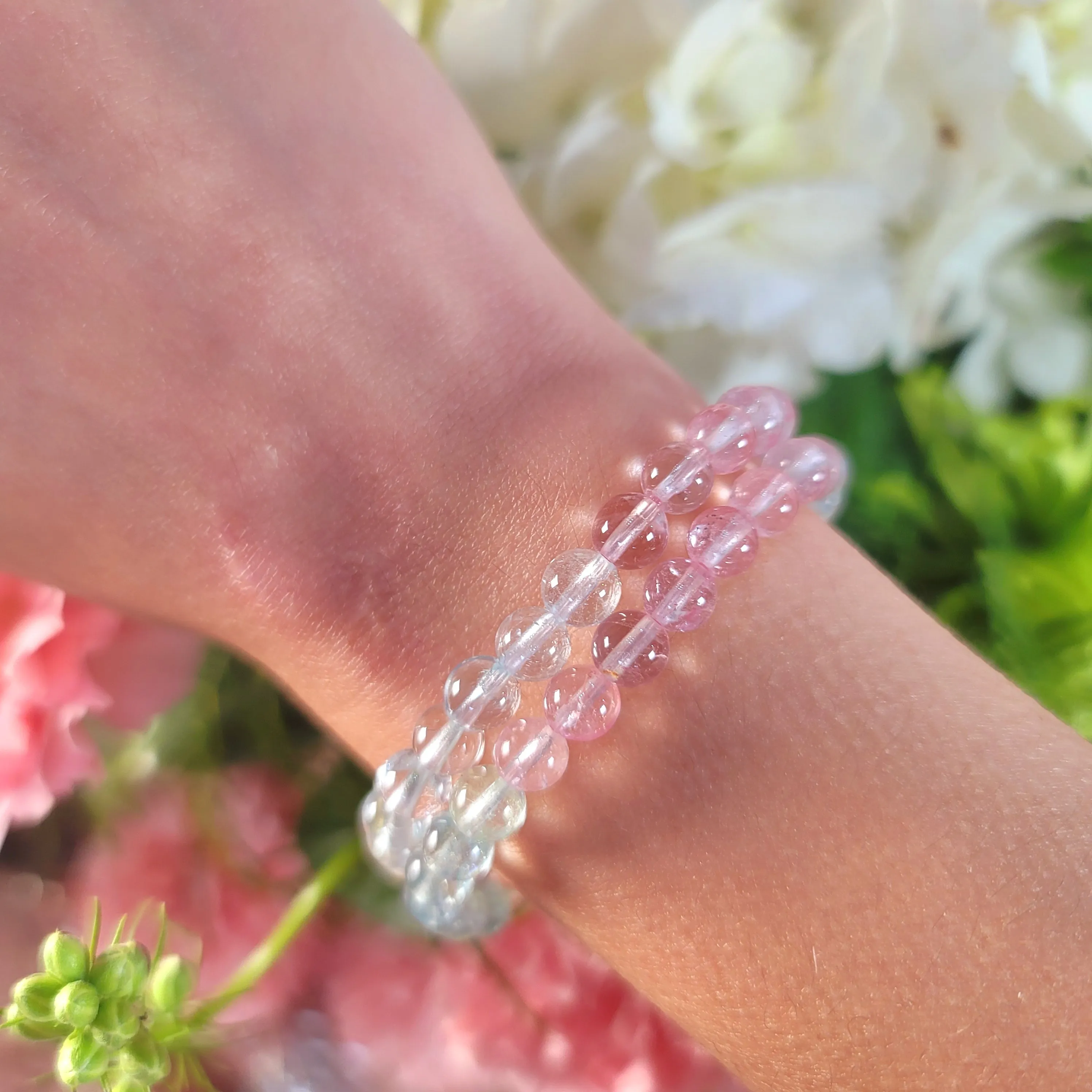 Aquamarine, Morganite & Heliodor Beryl Mix Bracelet (Gem Grade) for Peaceful Communication and Love