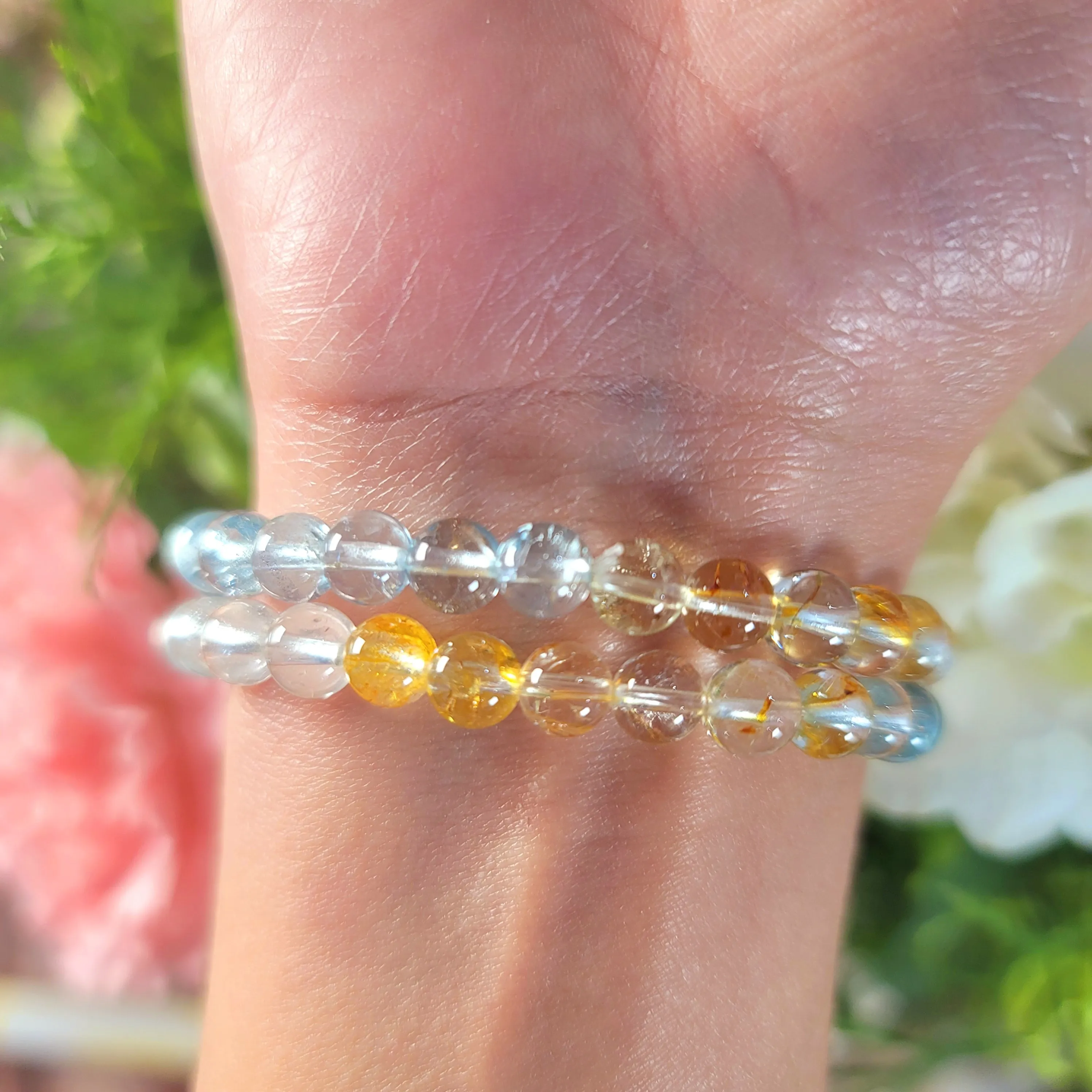 Aquamarine, Morganite & Heliodor Beryl Mix Bracelet (Gem Grade) for Peaceful Communication and Love