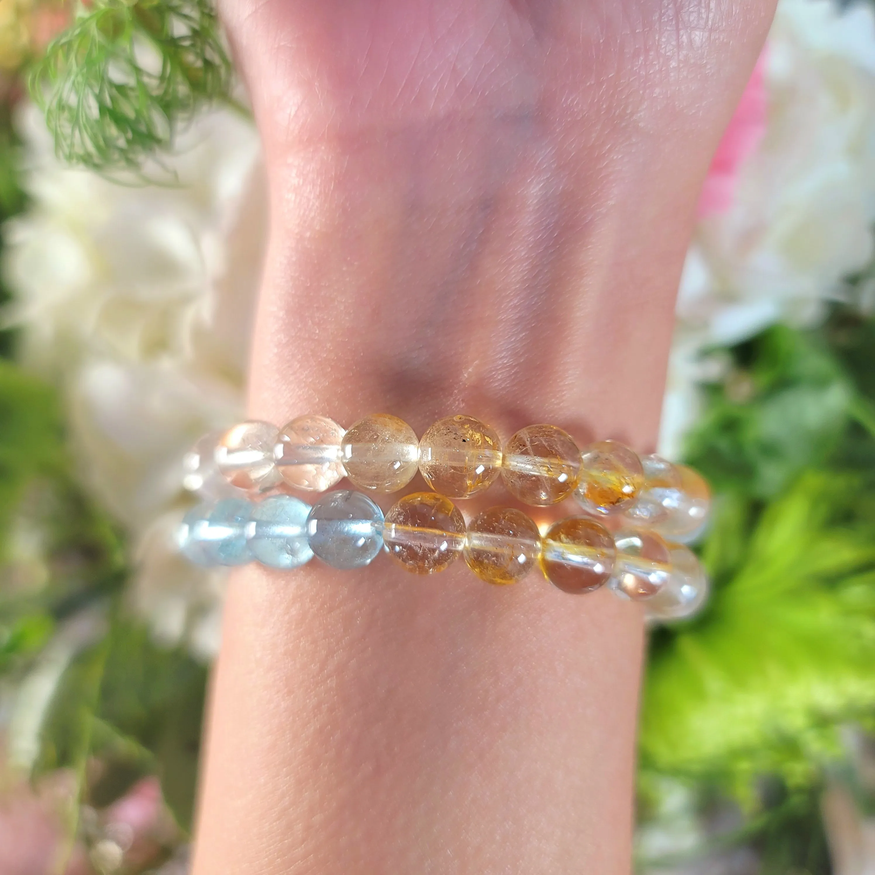 Aquamarine, Morganite & Heliodor Beryl Mix Bracelet (Gem Grade) for Peaceful Communication and Love