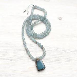 Aquamarine Serenity Mala Necklace