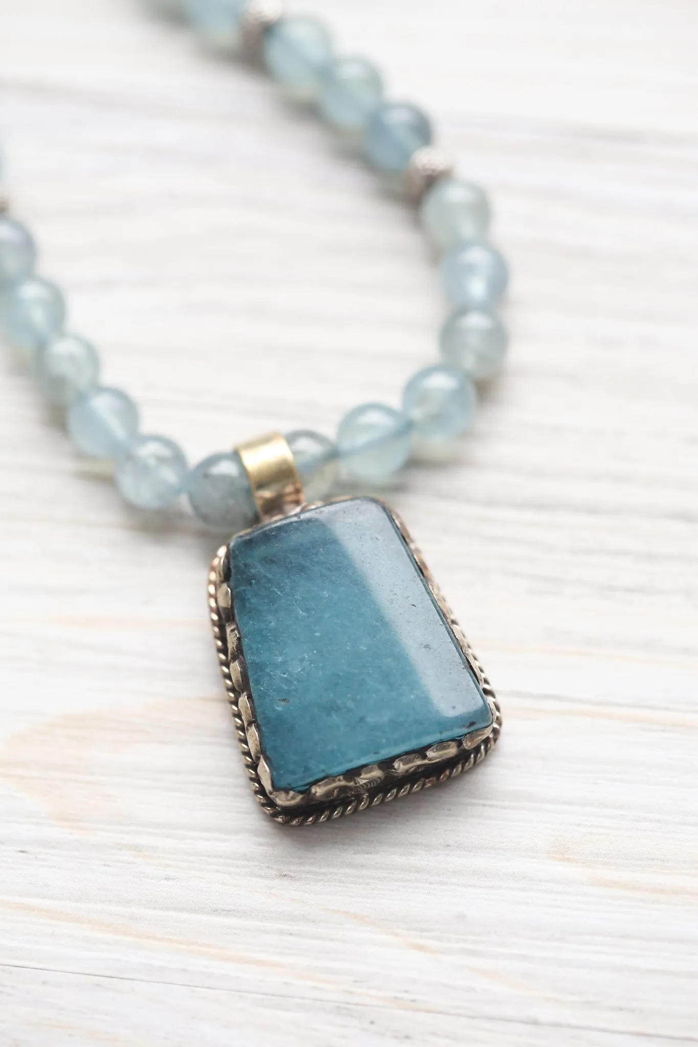Aquamarine Serenity Mala Necklace