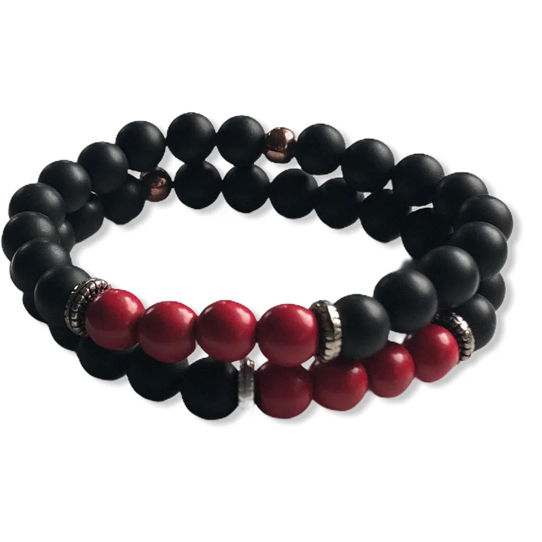 Armband set Black Onyx Rouge