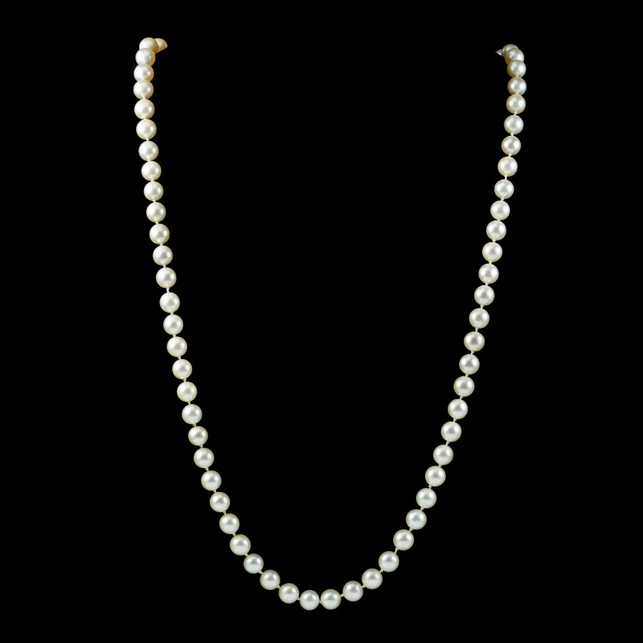 Art Deco Pearl Opera Necklace 9ct Gold Pearl Turquoise Clasp