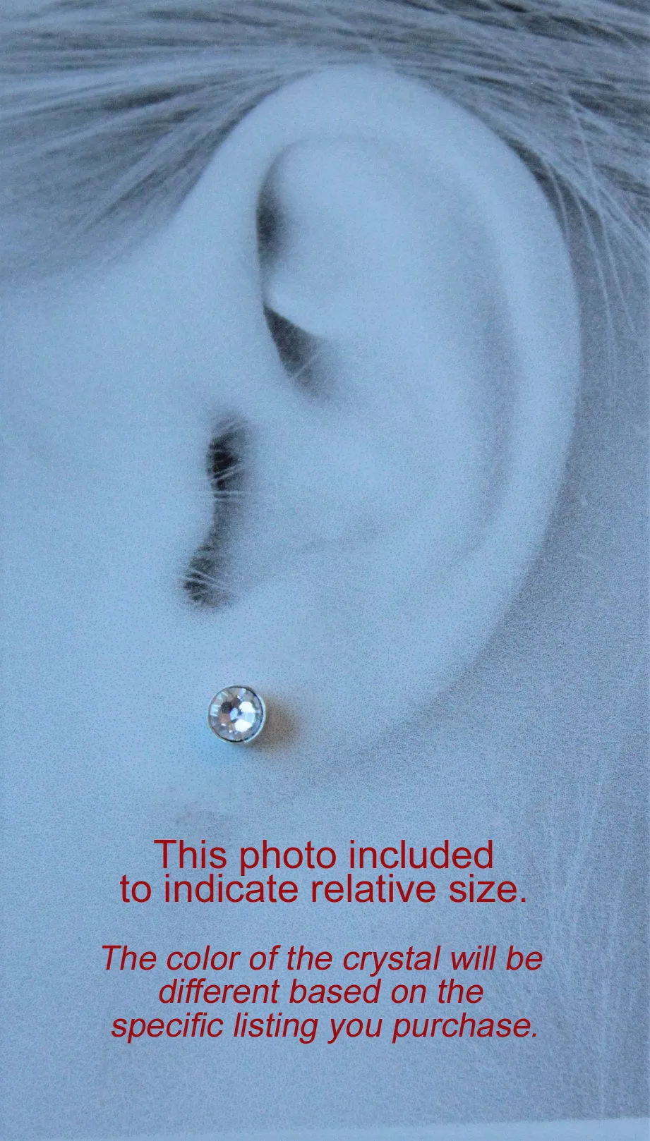Aurora Borealis Crystal Bezels (Titanium Stud Earrings)