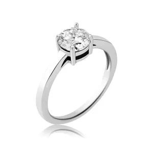 Bare 4 Prong Solitaire Round Cut Moissanite Diamond Ring in Yellow/White Gold